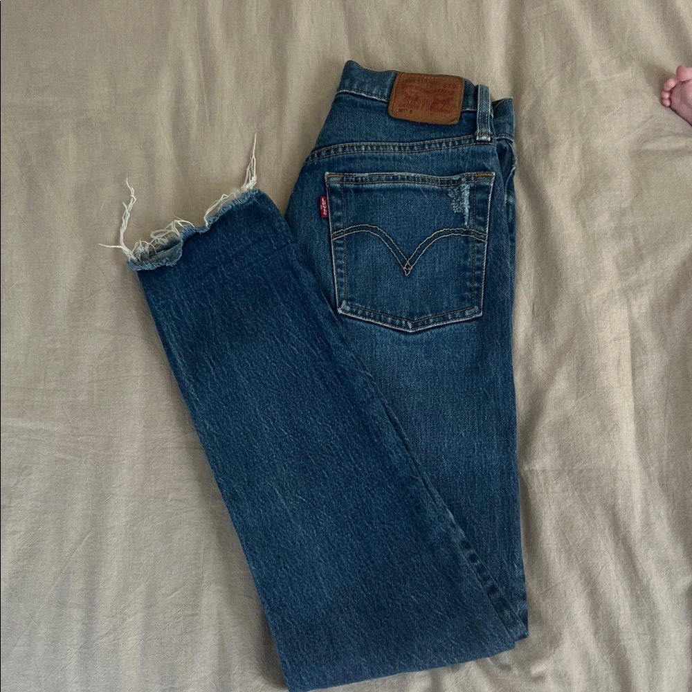 Levi's 501 Women's Dark Blue Straight Leg Jeans